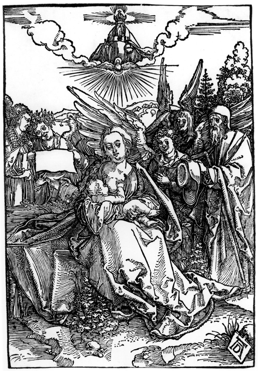 La Sagrada Familia con cinco ángeles, c.1504 de Albrecht Dürer