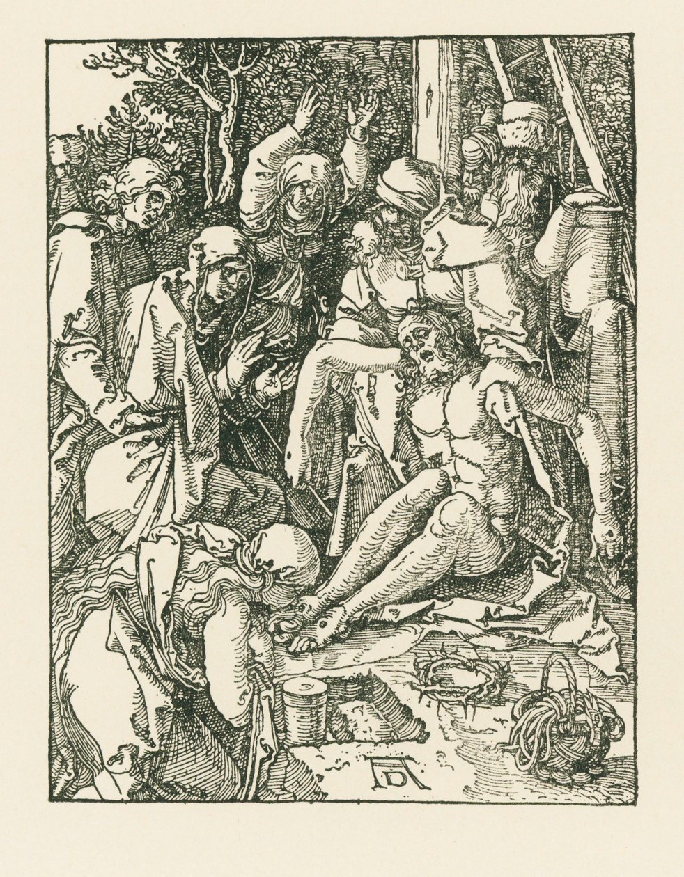 La lamentación por Cristo, c.1509-10 (xilografía) de Albrecht Dürer or Duerer