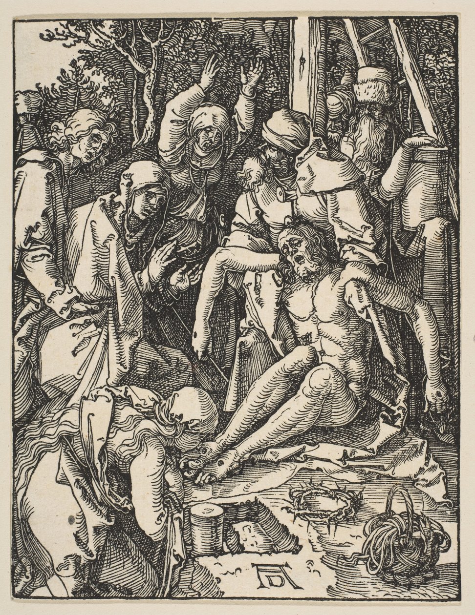 La Lamentación, de la Pequeña Pasión, c.159 de Albrecht Dürer
