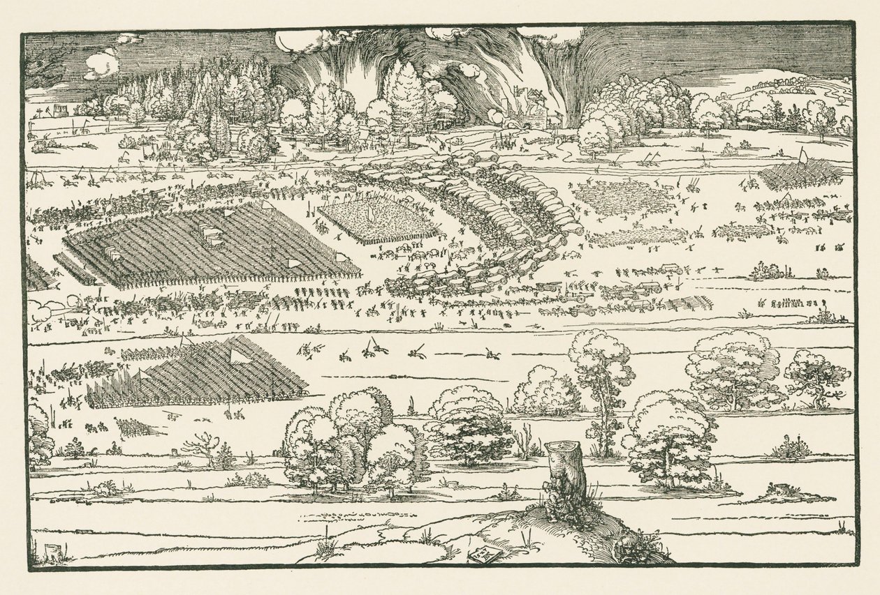 El asedio de una fortaleza. Bloque derecho de Albrecht Dürer or Duerer