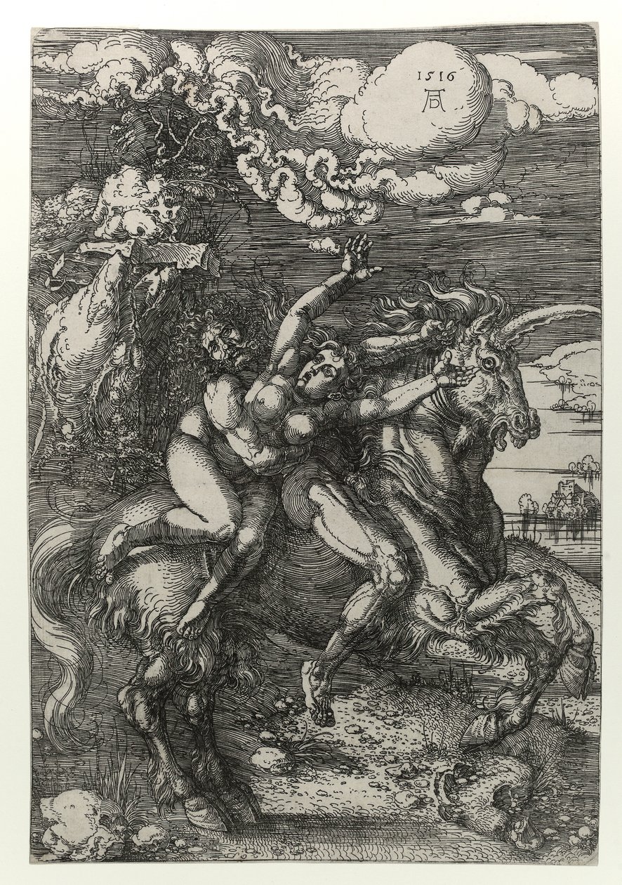 El rapto en el unicornio de Albrecht Dürer
