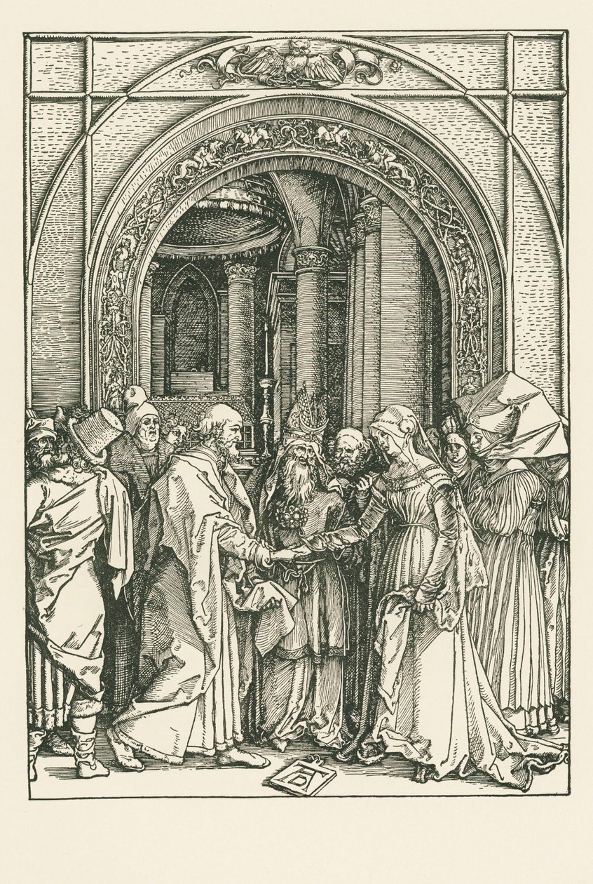 Las bodas de la Virgen, c.1504 (xilografía) de Albrecht Dürer or Duerer