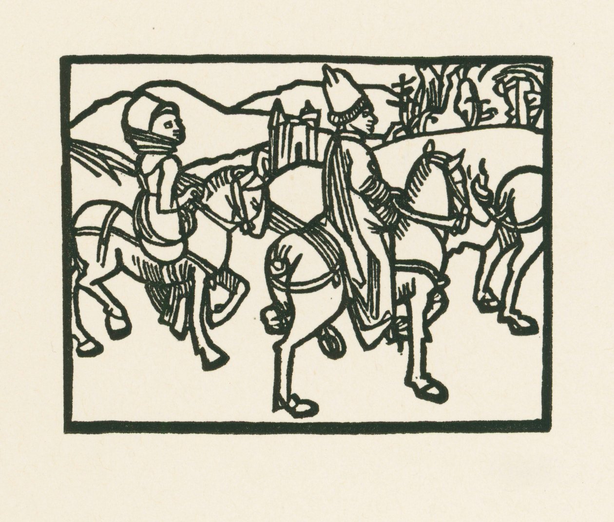 El príncipe a caballo, c.1489-90 (xilografía) de Albrecht Dürer or Duerer