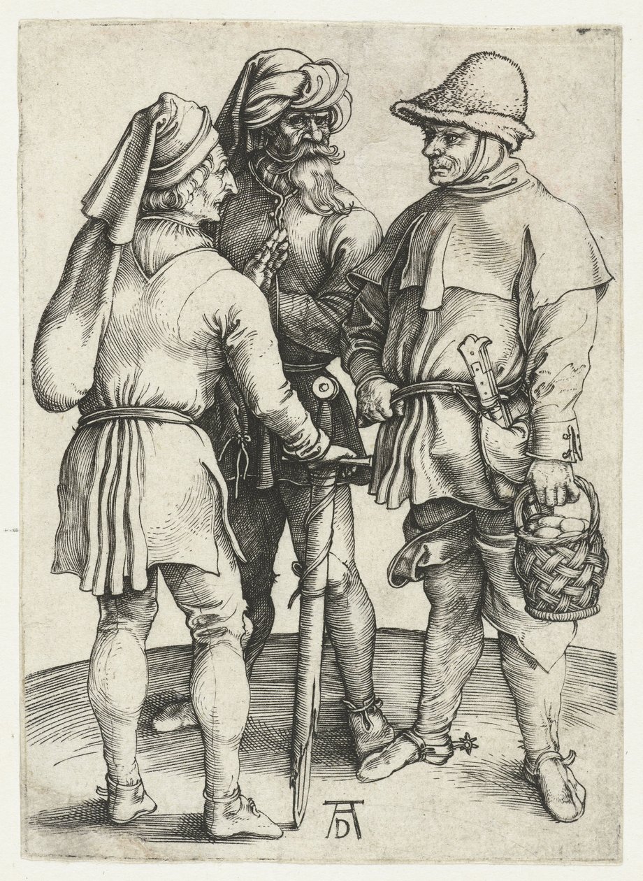 Tres campesinos en conversación, de Albrecht Dürer or Duerer
