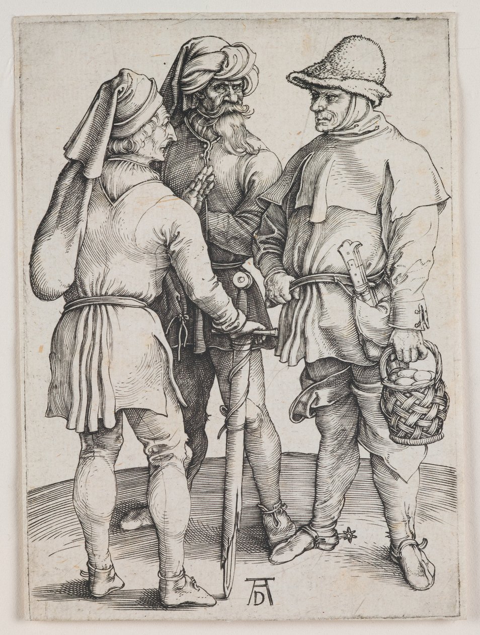 Tres campesinos conversando, c.1497 (grabado) de Albrecht Dürer or Duerer