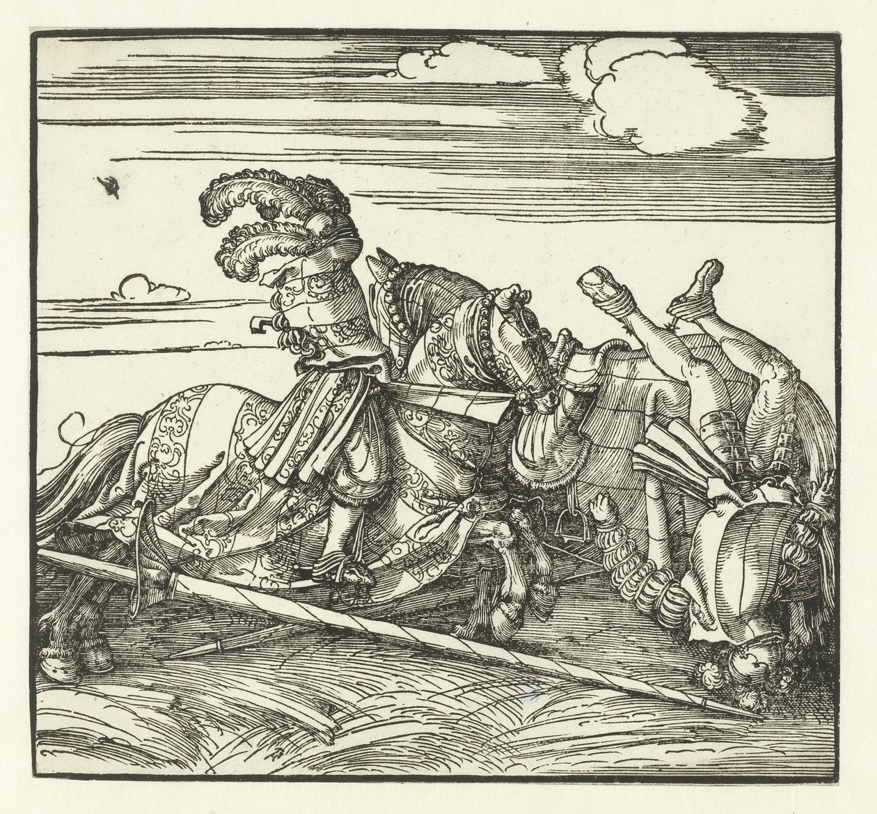 Dos jinetes luchando a caballo de Albrecht Dürer or Duerer