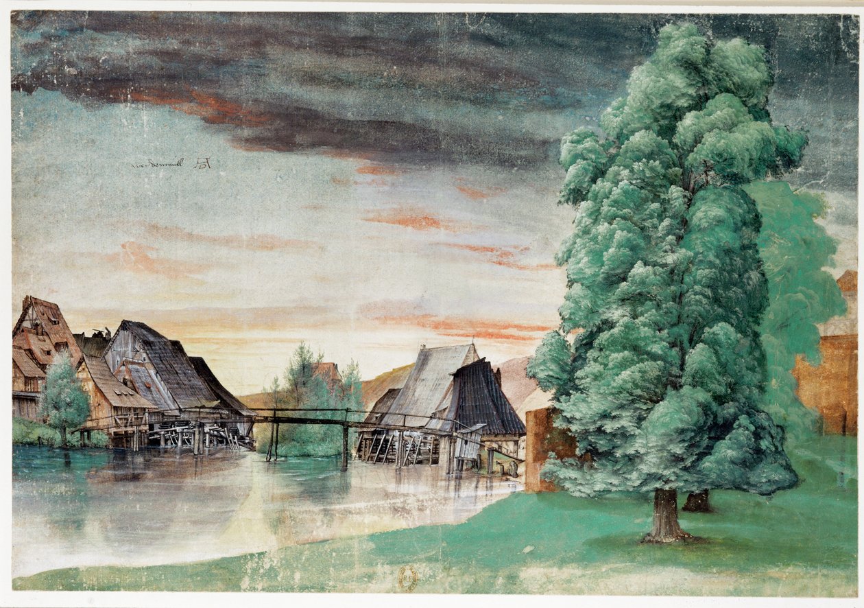 Weidenmuehle - Molino bajo los sauces de Albrecht Dürer or Duerer