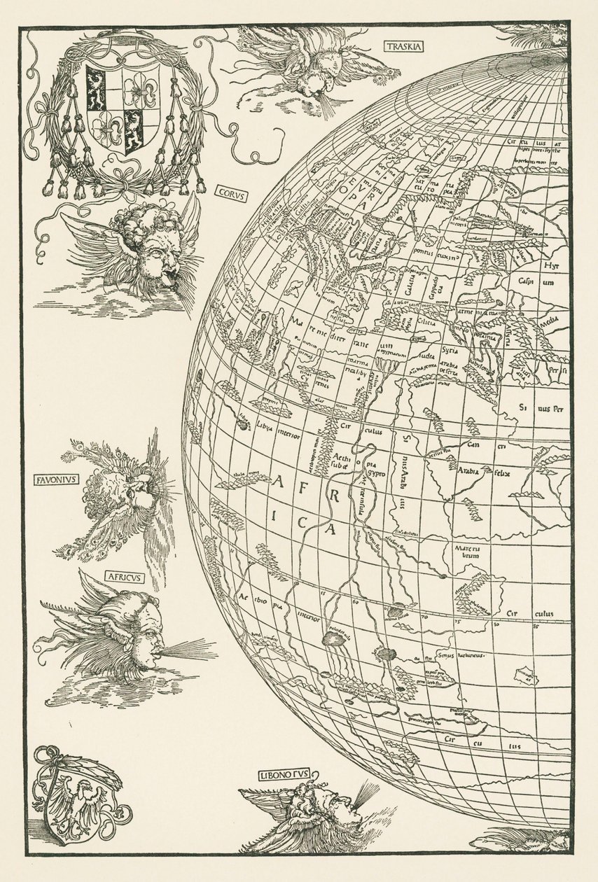 Mapa mundial de Johannes Stabius de Albrecht Dürer or Duerer