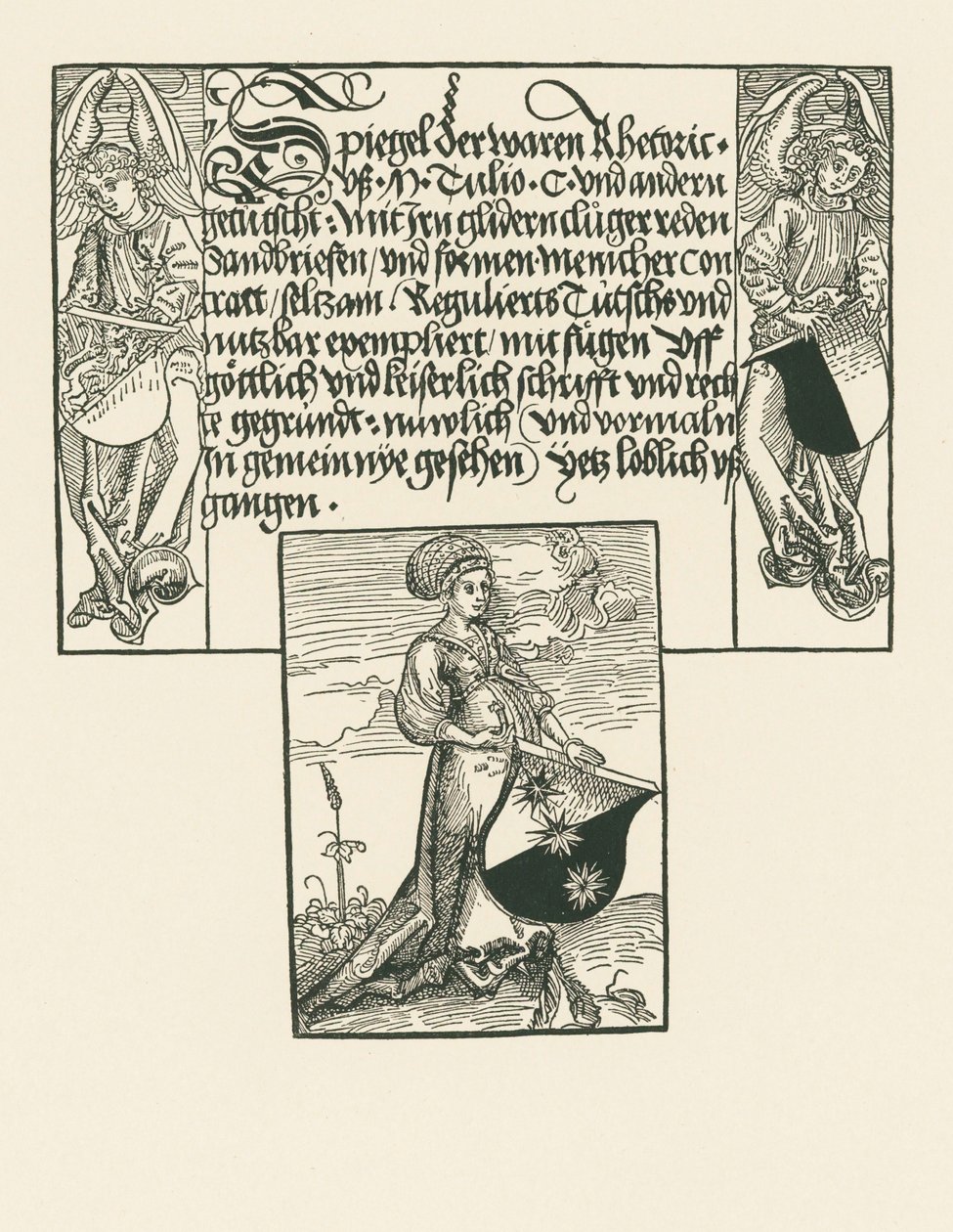 Mujer joven con escudo de armas de Albrecht Dürer or Duerer