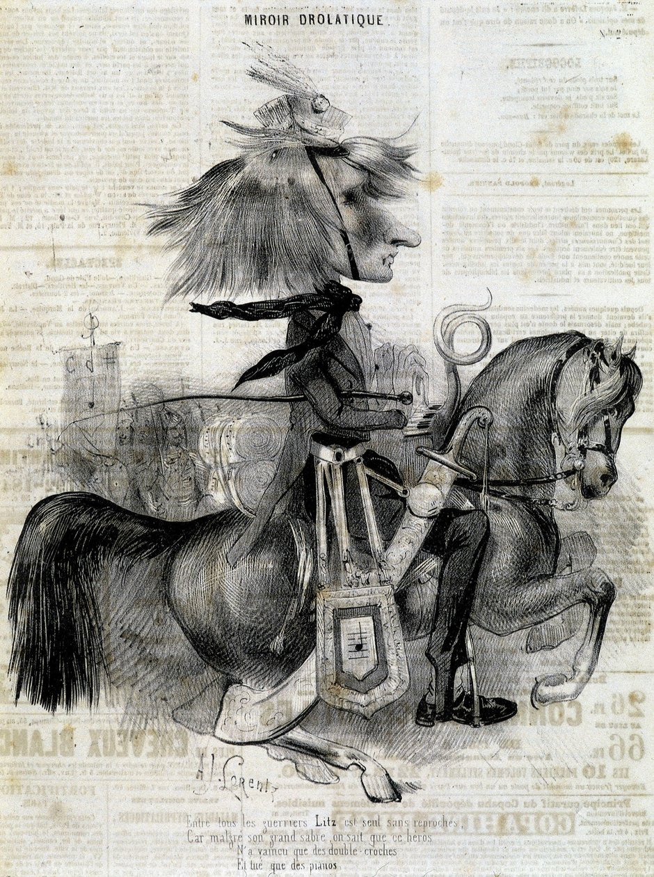 Caricatura de Franz Liszt - en "Charivari" de Alcide Joseph Lorentz