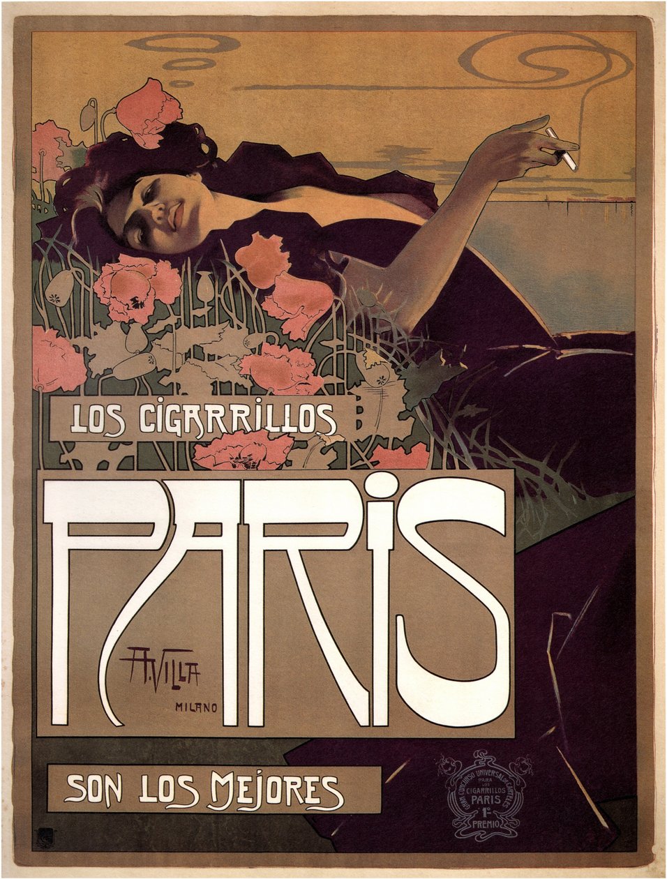 Los Cigarillos París, 1901 de Aleardo Villa