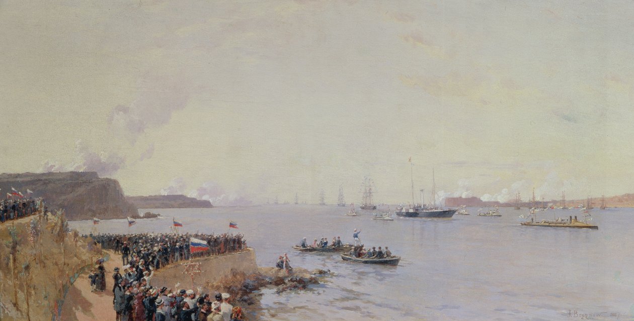 Llegada del Emperador Alejandro III (1845-94) a Sebastopol, 1887 de Aleksandr Karlovich Beggrov
