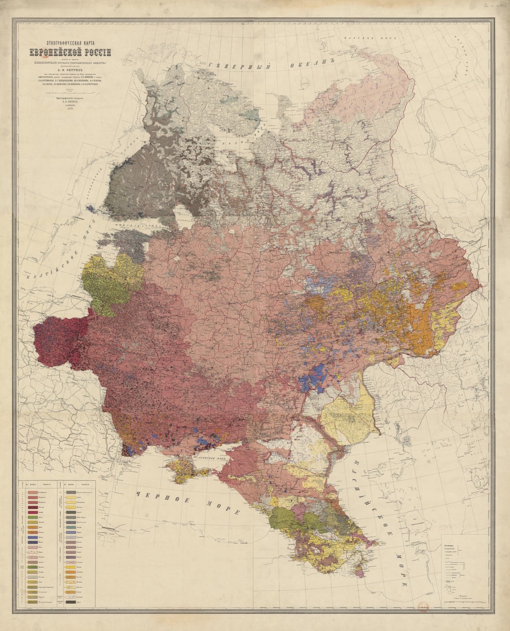Mapa étnico de Europa de Aleksandr Rittich