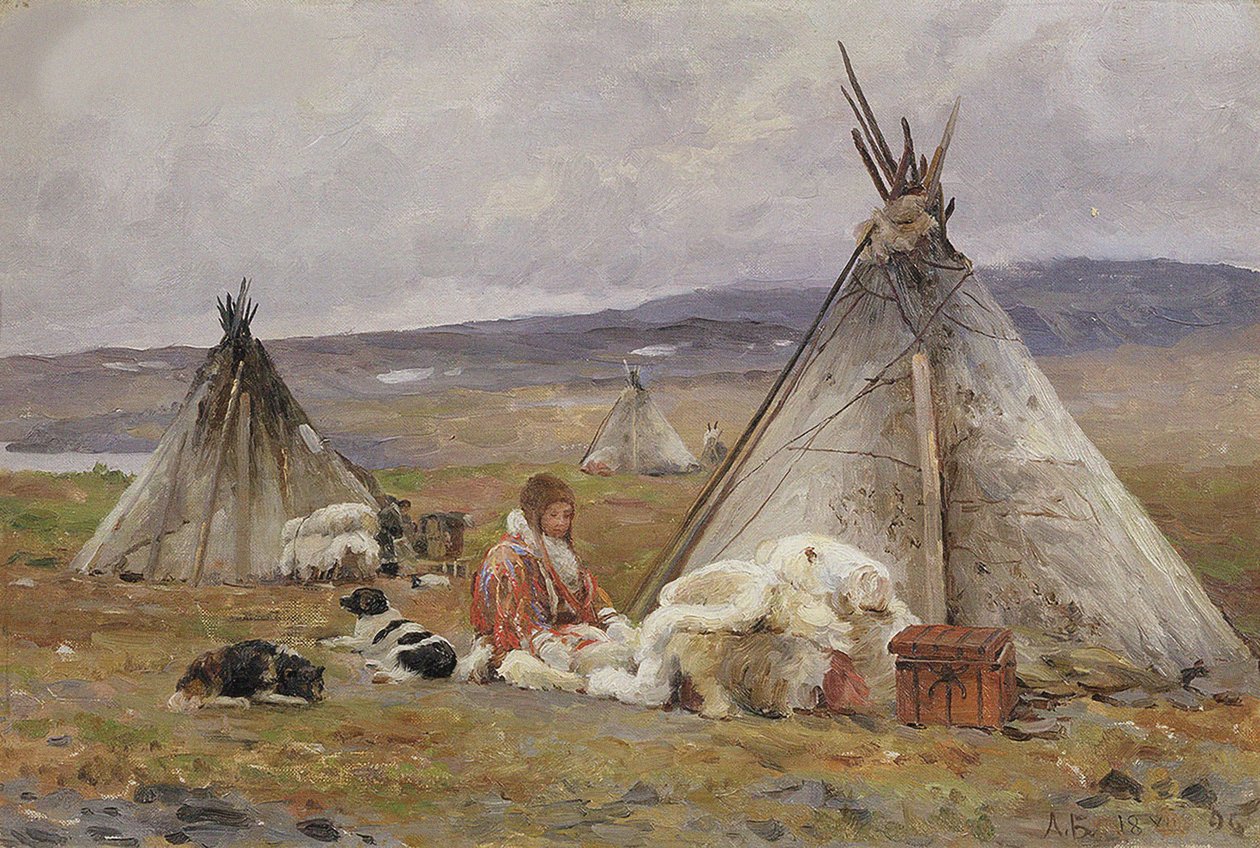 Un chum nenets (una tienda nómada). Isla de Novaya Zemlya de Aleksandr Alekseevich Borisov
