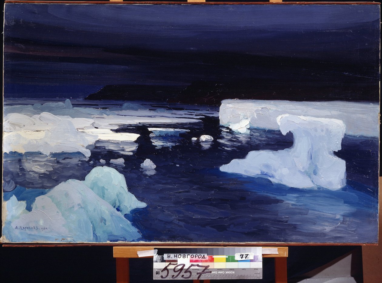 Hielo polar. Pintura de Alexander Alexeyevich Borisov (1866-1934). Óleo sobre lienzo, 78,5 x 122,5 cm de Aleksandr Alekseevich Borisov
