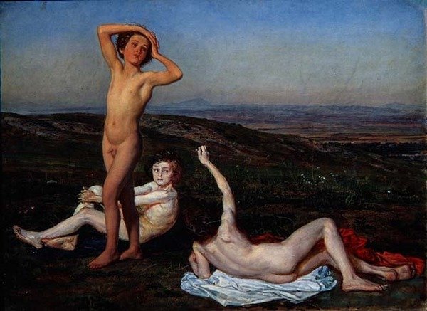 Tres niños desnudos, estudio para 