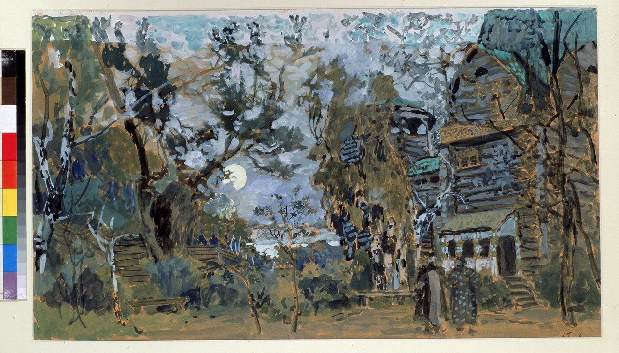 Escenografía preparatoria para la ópera The Pskovitaine (La doncella de Pskov) de Nicholas Rimsky Korsakov (Rimsky-Korsakov) (1844-1908) ( Escenografía para la ópera The Pskov Maiden, de N.Rimsky Korsakov (Rimsky- Korsakov).Obras de Alejandro Yakvlevic de Aleksandr Jakovlevic Golovin
