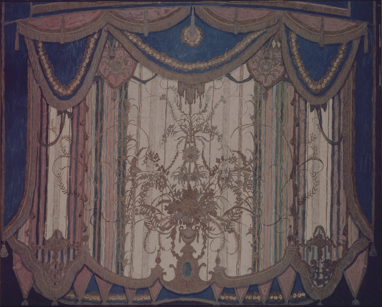 Diseño de cortina para la obra de teatro La Mascarada de M. Lermontov, 1917 de Aleksandr Jakovlevic Golovin