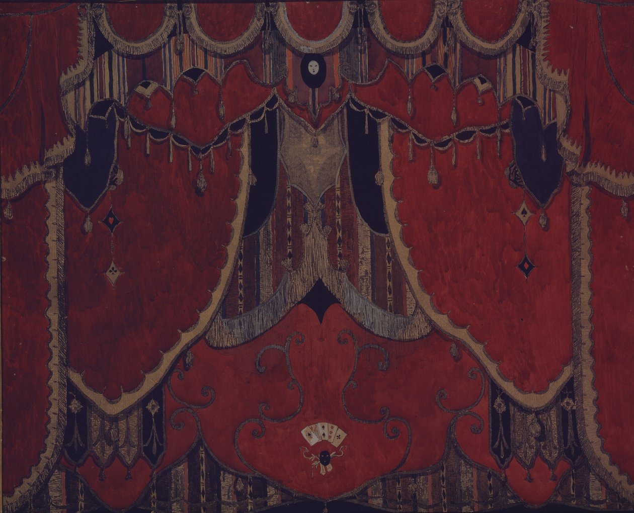 Diseño de la cortina principal para la obra de teatro La Mascarada de M. Lermontov, 1917 de Aleksandr Jakovlevic Golovin