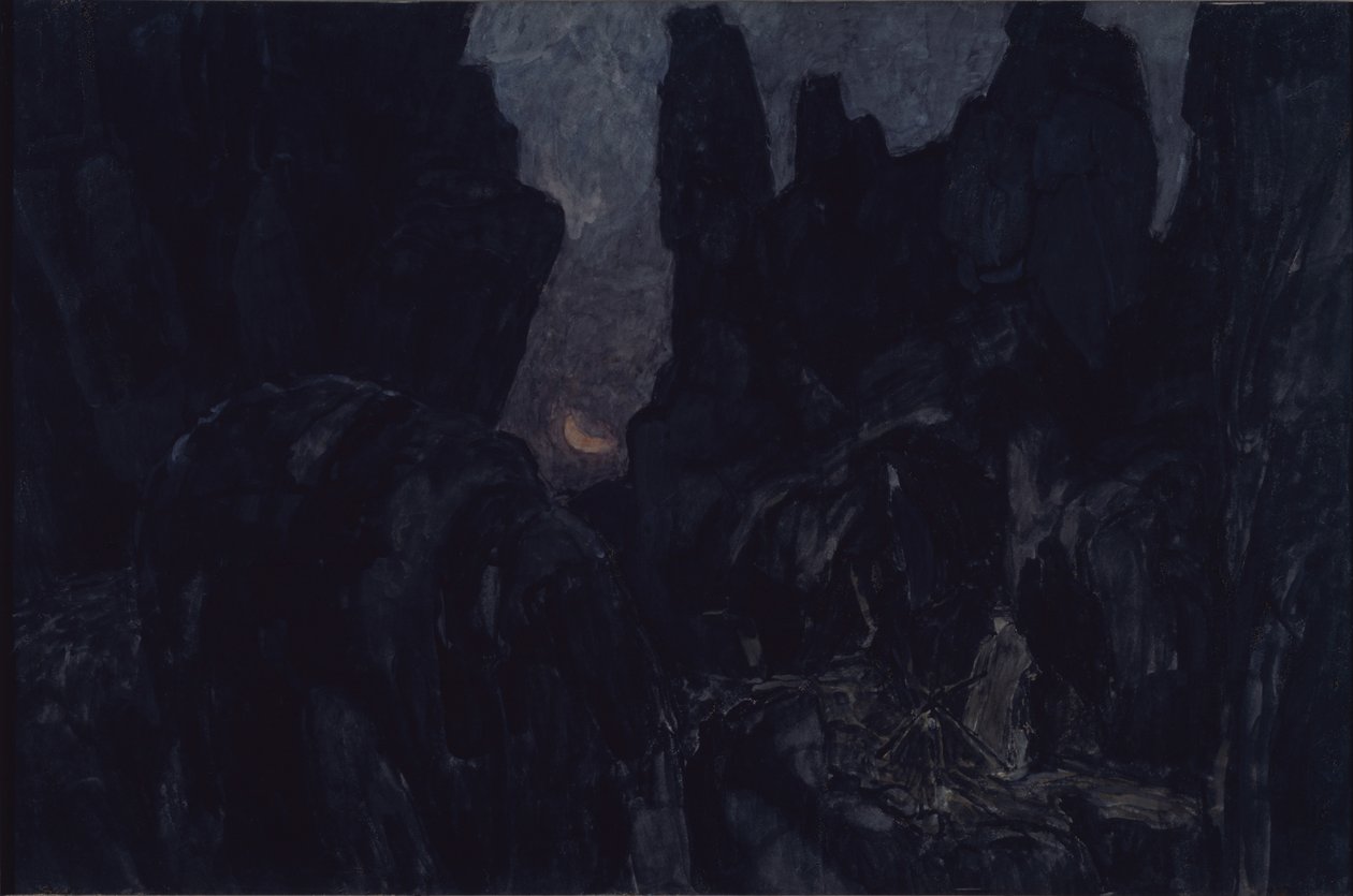 Diseño de escenario para la ópera Carmen de G. Bizet, 1908 de Aleksandr Jakovlevic Golovin
