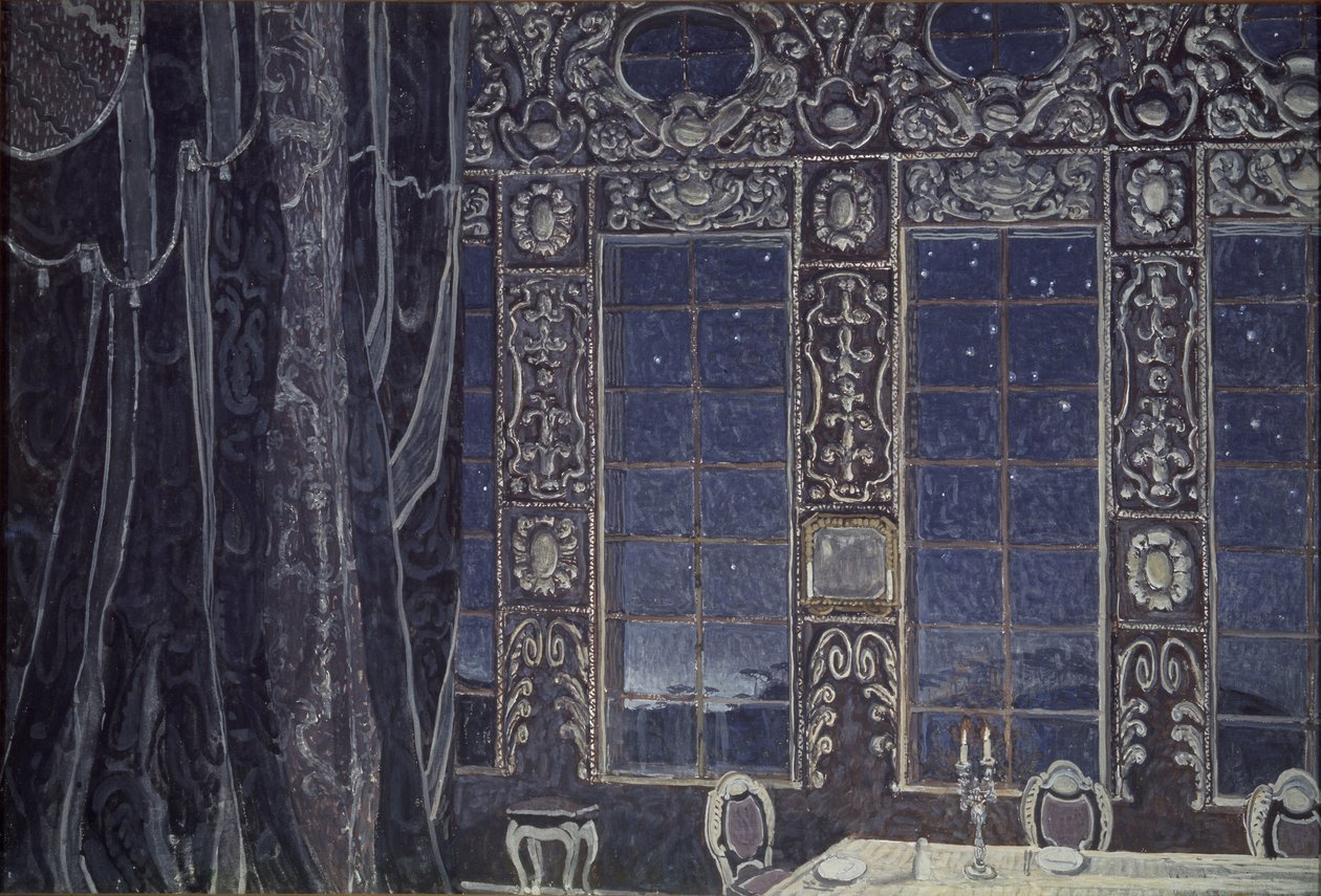 Diseño de escenario para la obra Don Juan de J.-B. Molière, 1910 de Aleksandr Jakovlevic Golovin