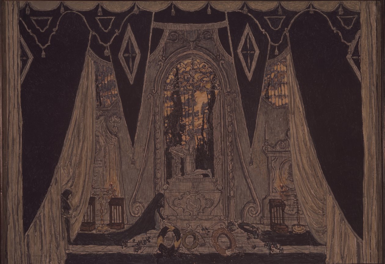 Diseño de escenario para la obra Don Juan de J.-B. Molière, 1910 de Aleksandr Jakovlevic Golovin