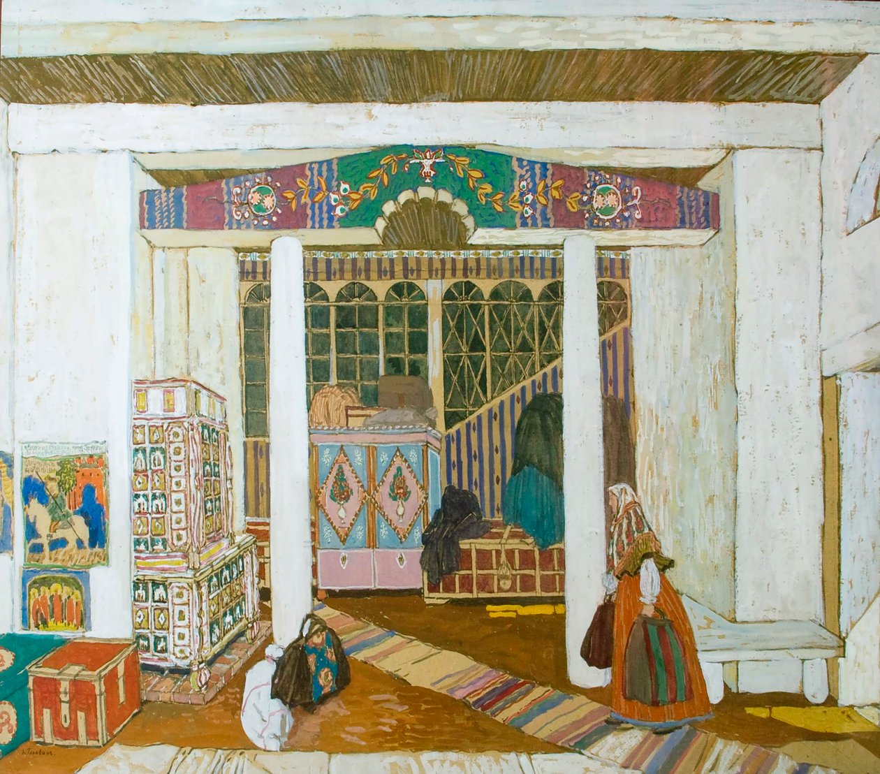 Diseño de escenario para la obra La Tormenta, de Alexander Ostrovsky, 1916 de Aleksandr Jakovlevic Golovin