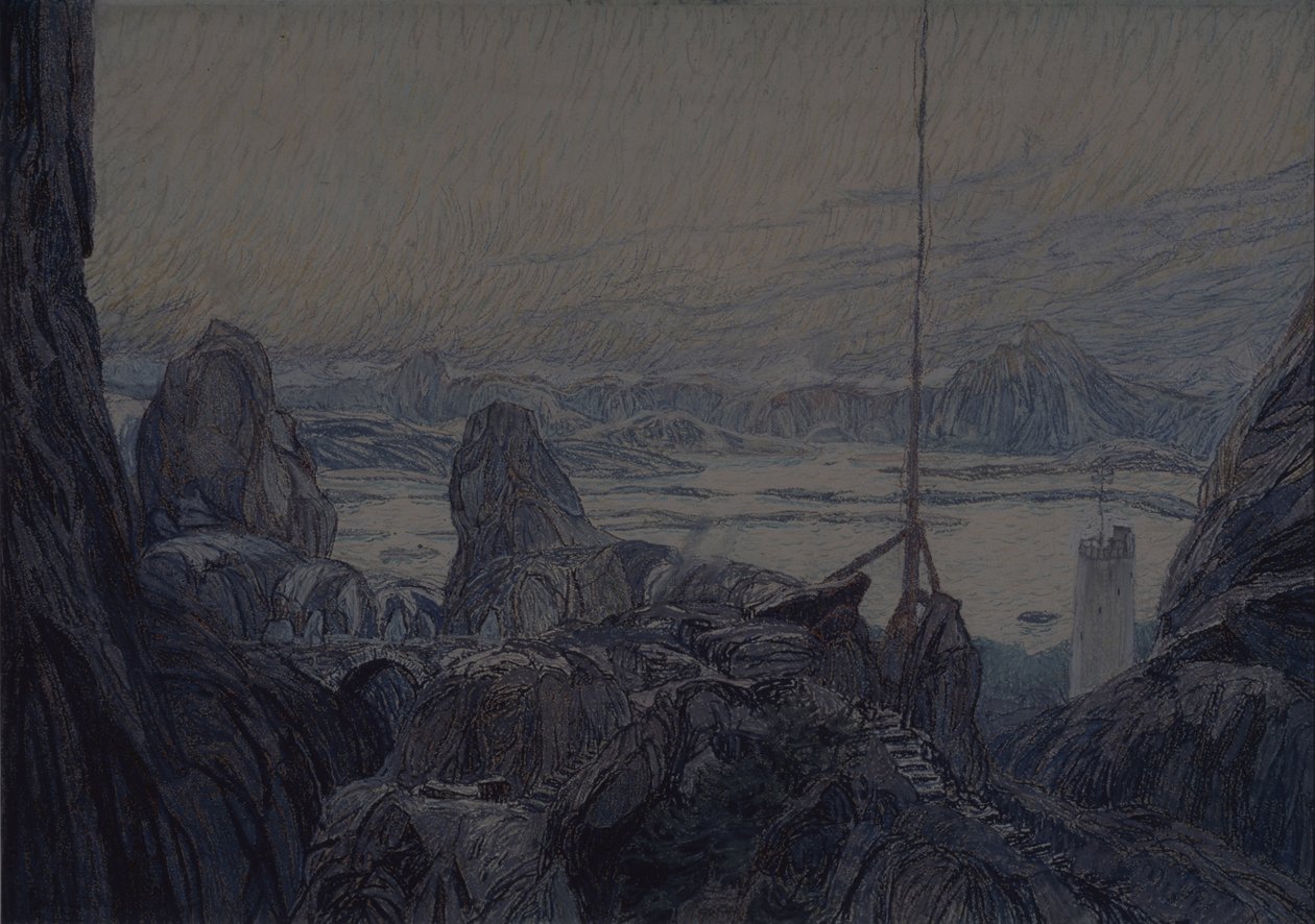 Diseño escénico para la obra de teatro La dama del mar de H. Ibsen, 1905 de Aleksandr Jakovlevic Golovin