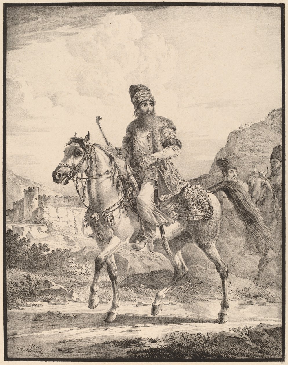 Un persa a caballo de Aleksandr Osipovich Orlovskii