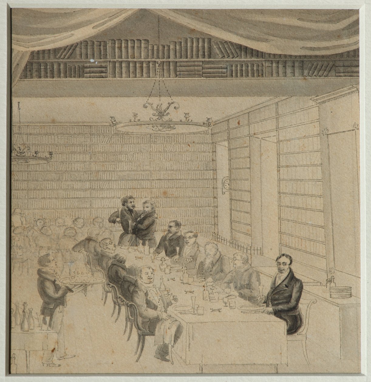 Banquete Literario en la librería de Aleksander Smirdin, 1832 de Aleksandr Pavlovich Bryullov