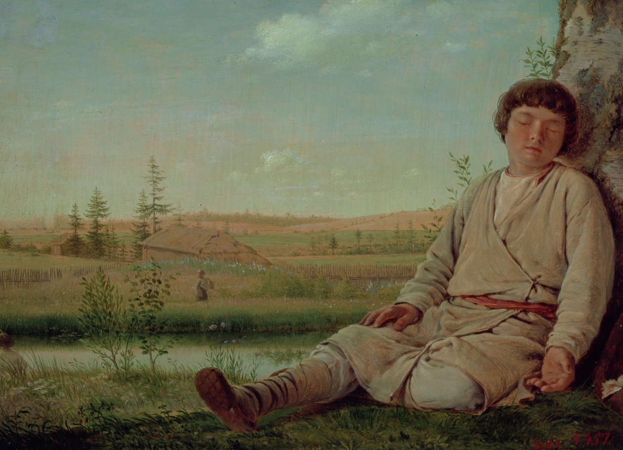 Pastor durmiendo, 1823-26 de Aleksei Gavrilovich Venetsianov