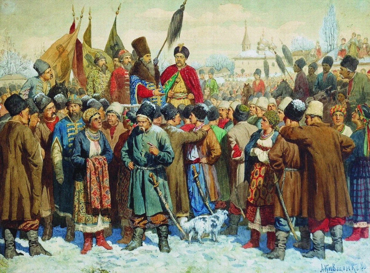 Discurso del boyardo Vasili Buturlin en la Rada de Pereyaslav, 1880 de Aleksei Danilovich Kivshenko