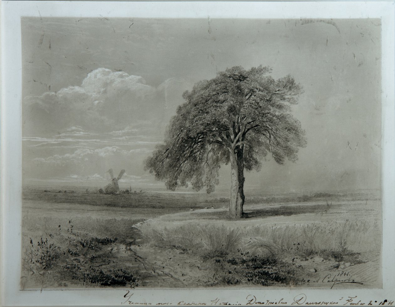 Paisaje con molino de viento de Alexei Kondratjewitsch Sawrassow