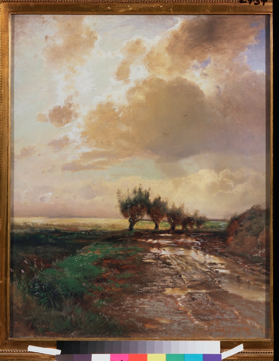 Camino rural - Pintura de Alexei Kondratyevich Savrasov (1830-1897), óleo sobre lienzo de Alexei Kondratjewitsch Sawrassow
