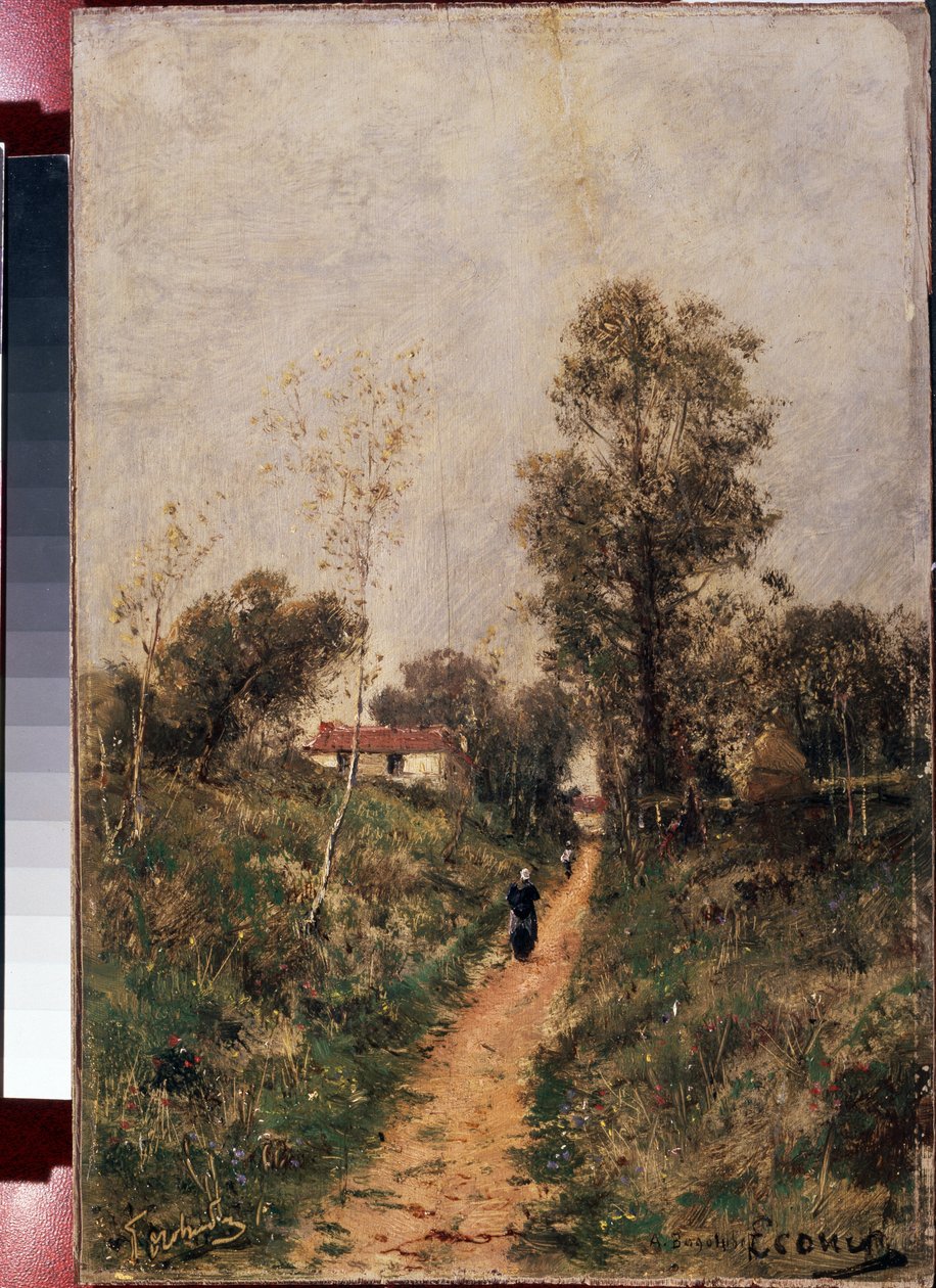""Le sentier". Ecouen"" Peinture d