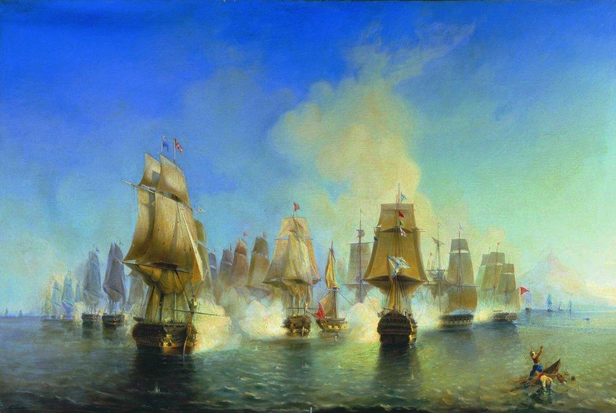 La batalla naval de Athos de Aleksei Petrovich Bogolyubov