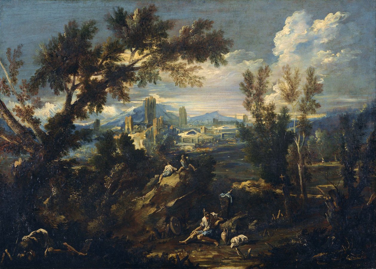 Paisaje con pastores de Alessandro Magnasco