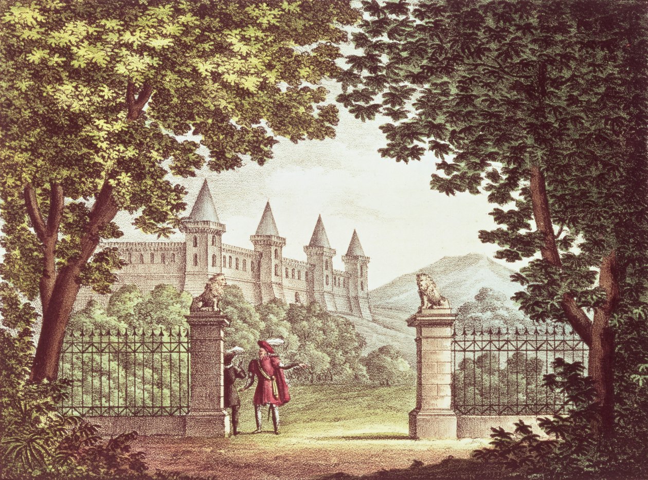 Los jardines del Castillo de Windsor, diseño de escenario para la ópera 