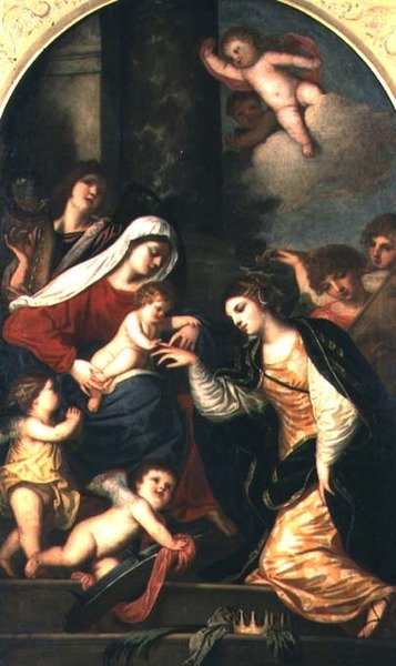 El matrimonio místico de Santa Catalina de Alessandro Varotari