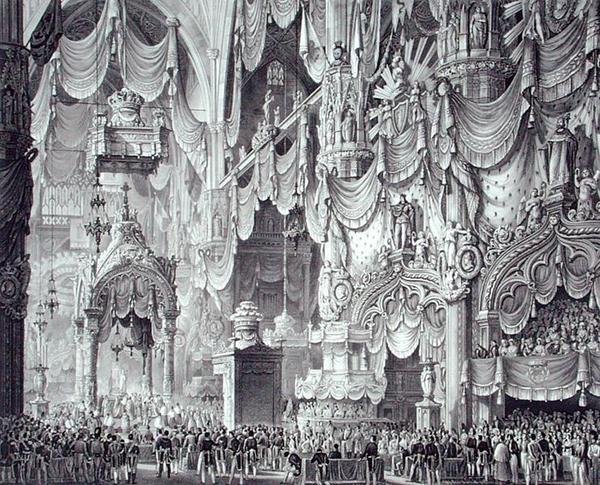 Coronación de Fernando I (1793-1875) en la Catedral de Milán de Alessandro (after) Sanquirico