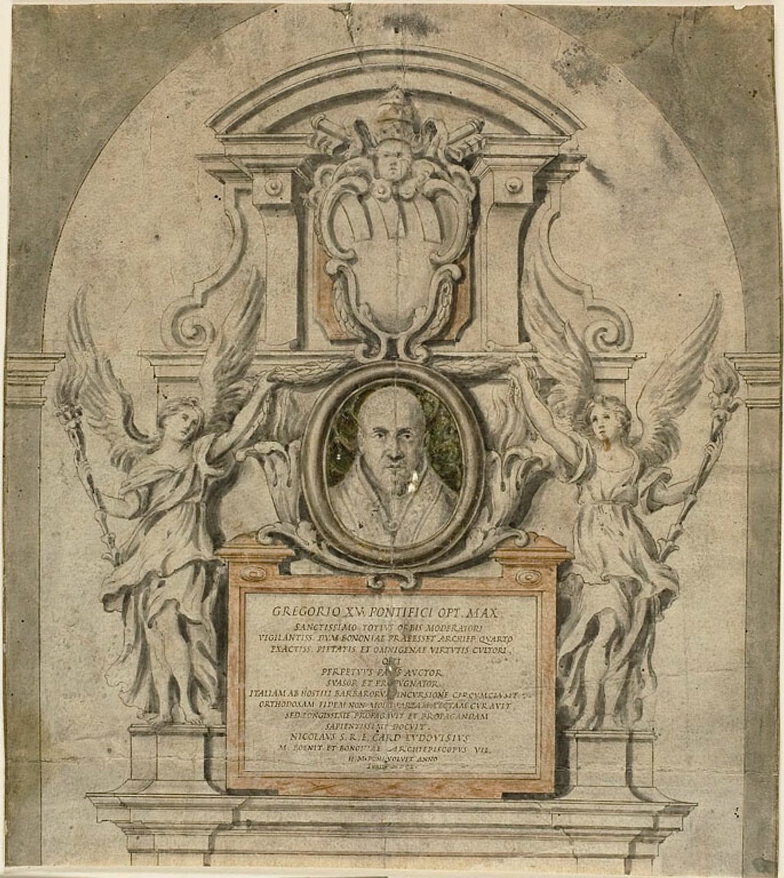 Diseño para el monumento al Papa Gregorio XV de Alessandro Algardi