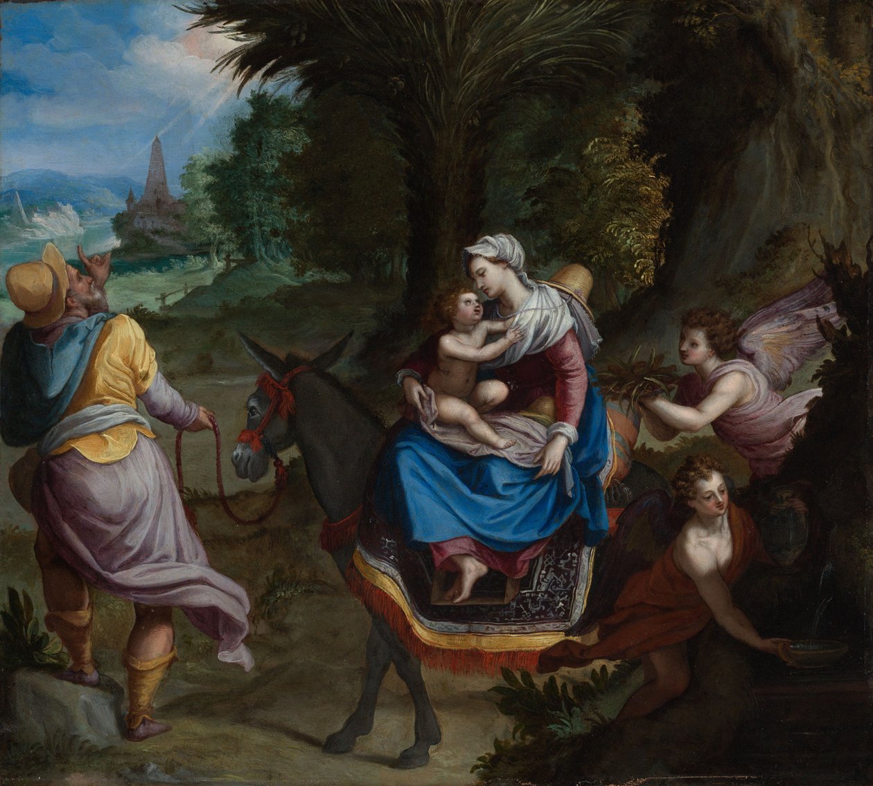La huida a Egipto de Alessandro Allori