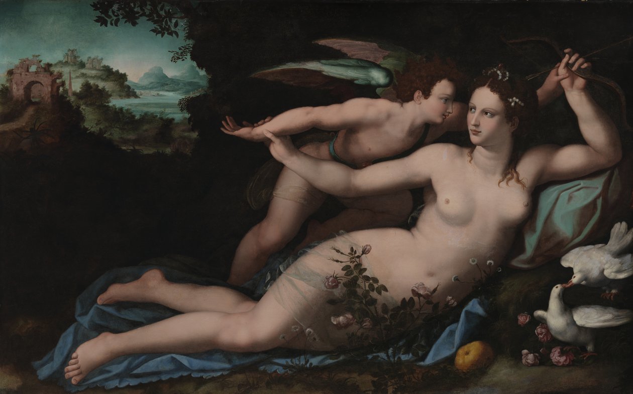 Venus desarmando a Cupido de Alessandro Allori