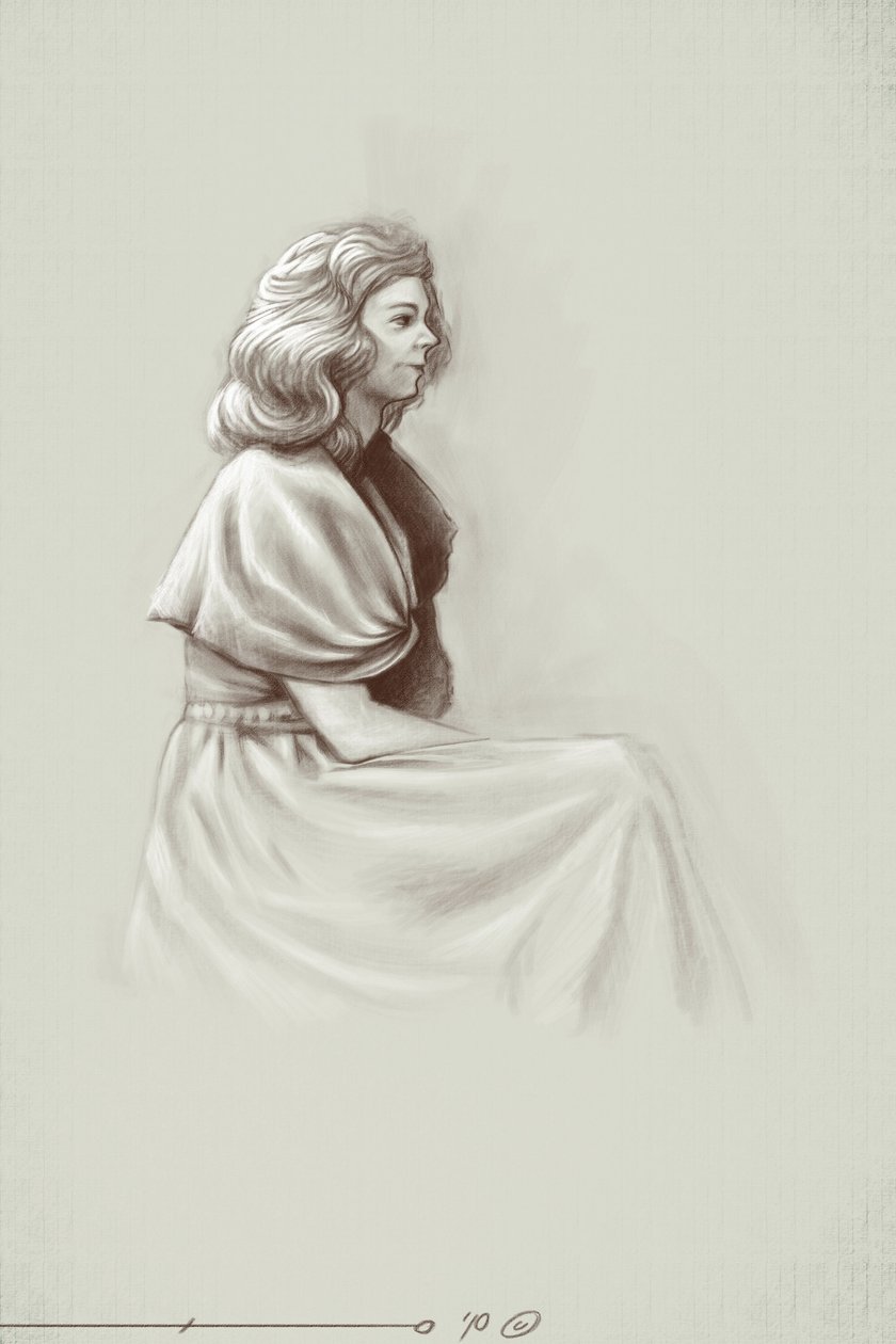 Una joven viviendo bajo el primer Imperio, principios del siglo XIX. Ilustración de Alessandro Lonati. 2010 de Alessandro Lonati