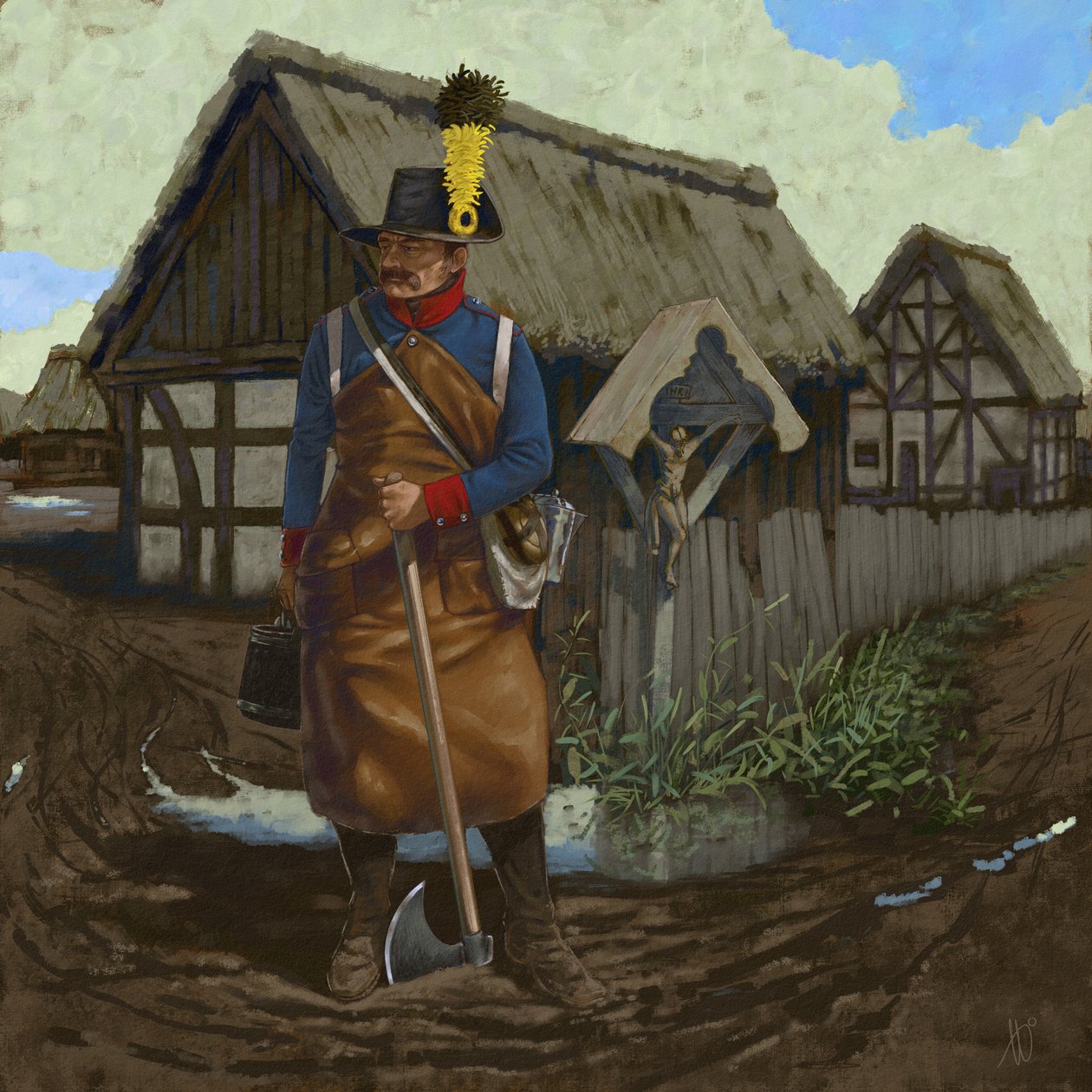Zapador pionero austriaco, circa 1809, 2018 de Alessandro Lonati