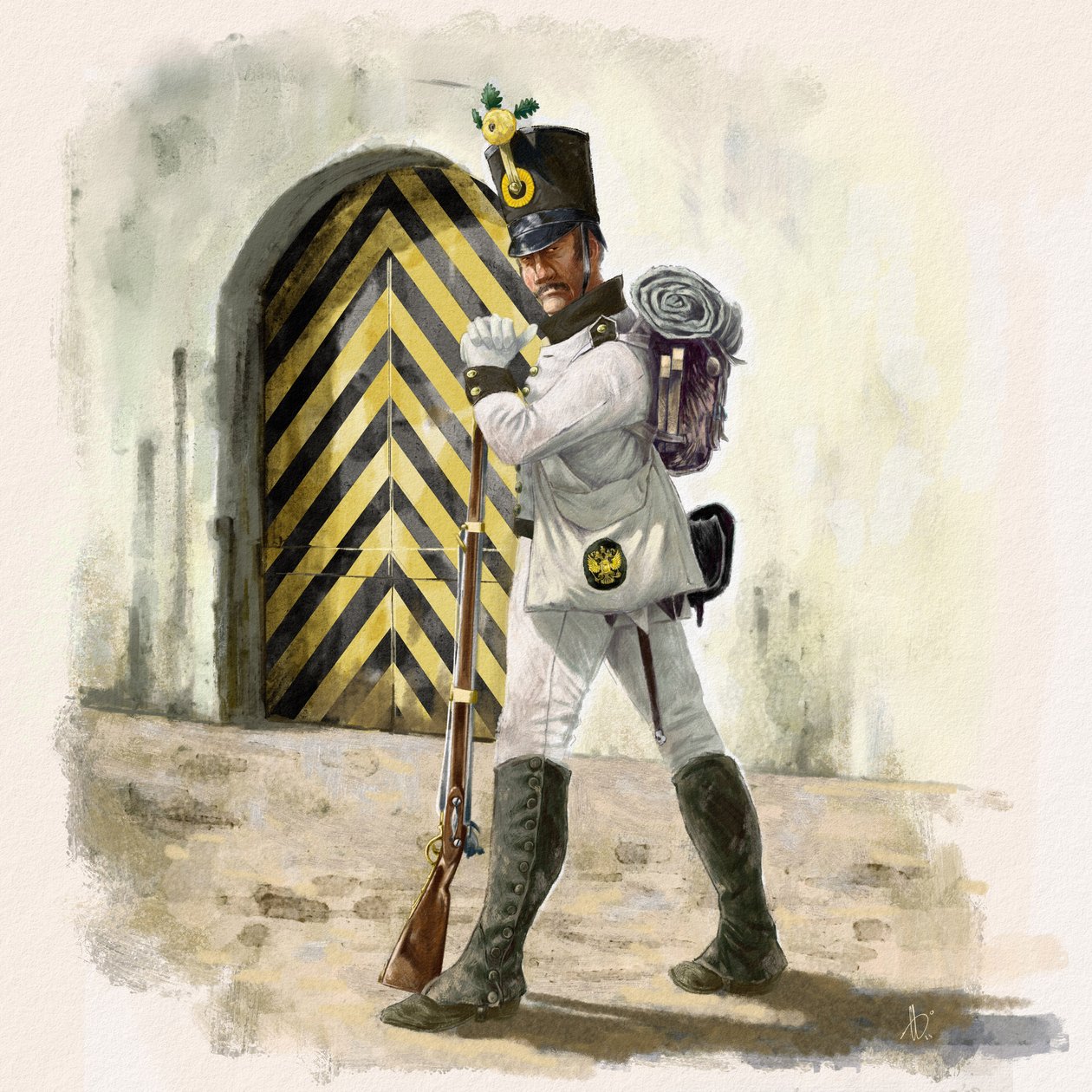 Soldado de infantería austriaco del regimiento IR n°14 en una fortaleza en 1809, 2018 de Alessandro Lonati