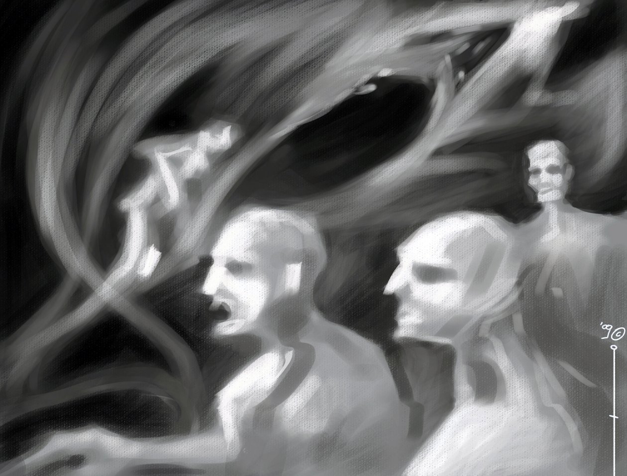 Criaturas fantásticas: un grupo de espectros Dibujo de Alessandro Lonati de Alessandro Lonati