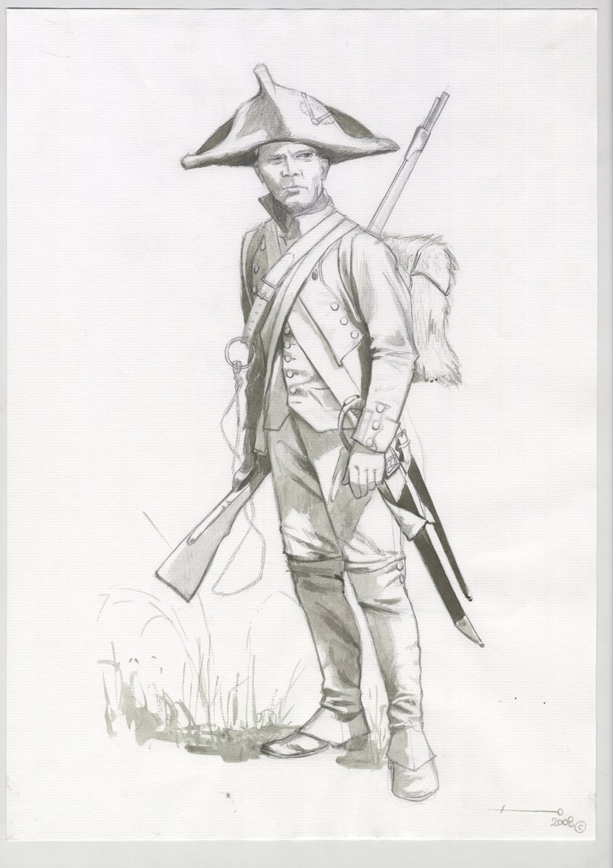 Primer Imperio (1804-1814 y 1815): traje de soldado del ejército napoleónico, artillero francés. Dibujo de Alessandro Lonati de Alessandro Lonati