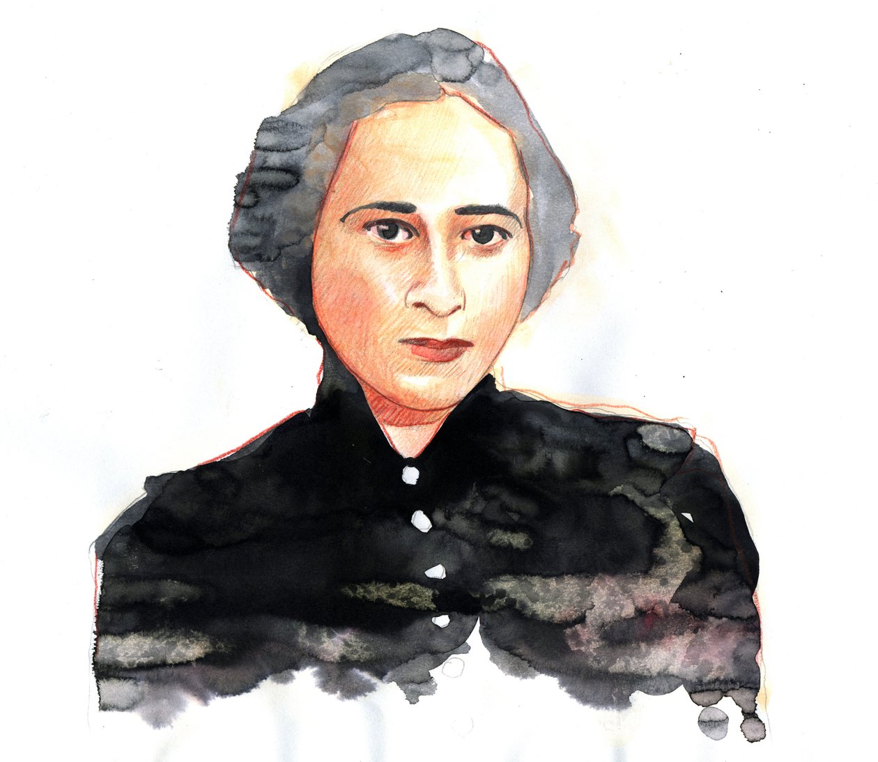 Hannah Arendt (1906-1975), politóloga y filósofa alemana, nacionalizada estadounidense - Ilustración de Alessandro Lonati de Alessandro Lonati