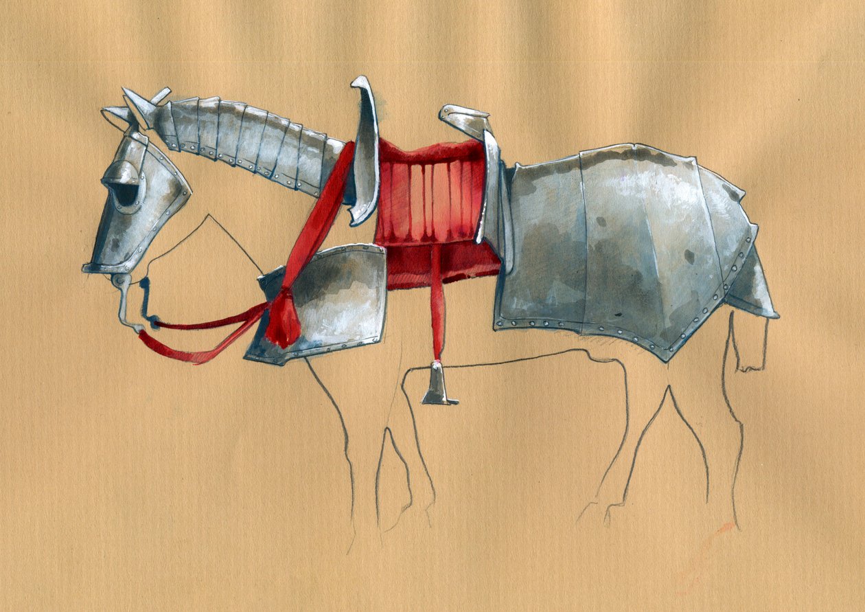 Armadura de caballo Ilustración de Alessandro Lonati de Alessandro Lonati